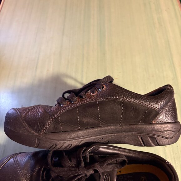 Womens Keen Black Leather Presidio Hiking Comfort Sneakers  Size 8 - Picture 6 of 10